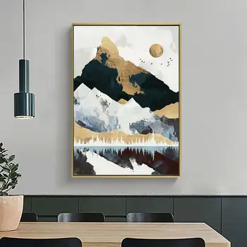 Kaasaegne Abstraktse Maastiku Lõuend Maalid Põhjamaade Mägi Sunrise Plakatid ja Pildid Seina Art Pilte, Kodu Kaunistamine