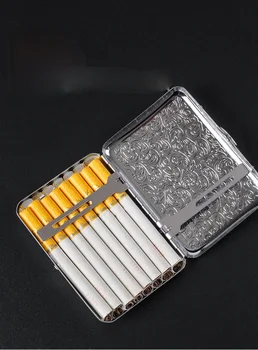 Kaasaskantav Metallist Sigarettide puhul 16 Sigaretid Klapp on Avatud Reisil Sigareti Konteineri Kasti Omanik Õues Suitsetamine Kingitus Meestele