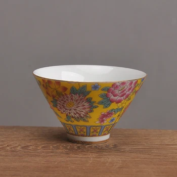 Keraamilised emailiga Meister Cup bambusest müts cup Kung Fu tee sätestatud tee tassi suur kogu lille tee tassi multi lille tee kaussi ühe tassi