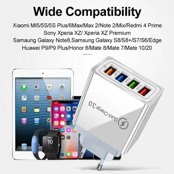 Kiire Laadija iPhone 11 Xs X 8 7 kiirlaadija QC3.0 Samsung S10 S9 S8 Xiaomi Huawei USB-Seina Laadija Adapter EU Pistik
