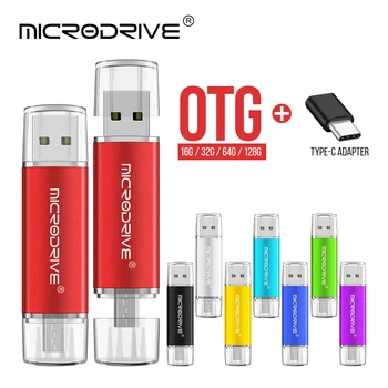 Kiire Pendrives OTG 3 in 1 USB 2.0 Nutitelefoni Flash Drive 8GB 16GB 32GB 64GB 128GB Metallist Kohandada LOGO mälupulk