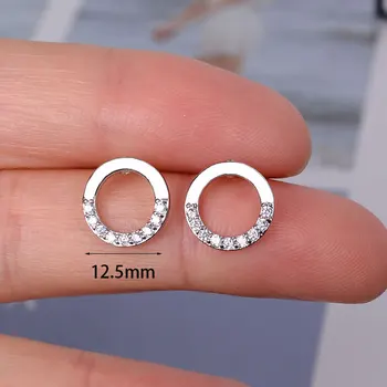 Korea Lihtne Minimalistlik Ehted Crystal Rhinestone Ring Ring Kõrvarõngad Naistele Tüdrukud Piercing Ehted Earing