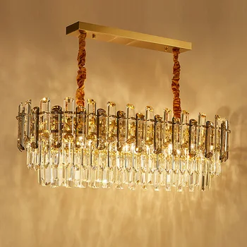 Kuldne kaasaegne lühter valgustus elutuba luksus ring crystal lamp kodus teenetemärgi kett E14 led cristal valgustid