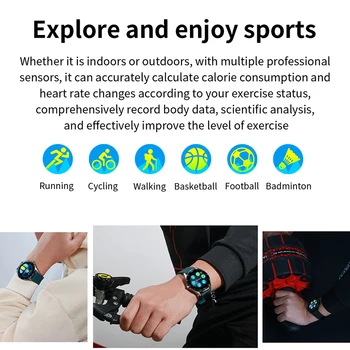 KUMI 2021 Mehed Smart Watch Sport Fitness Südame Löögisageduse Monitor IP68 Veekindel Täielikult Puutetundlik Ekraan Smartwatch ios-i ja Android Telefon