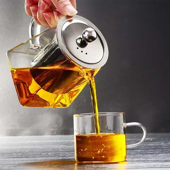 Kuumakindel Klaas Teekann Roostevabast Terasest Tee Infuser Filter Lille Tee Veekeetja Kung Fu Tee Set Puer Oolong Teekann