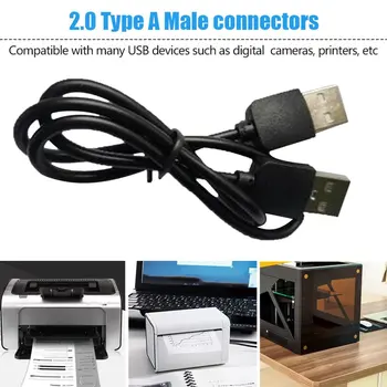 Kõrge Kvaliteediga Must-USB 2.0 Mees Mees M/M Laiendamine Pistiku Adapter Kaabel Juhe Traat Hulgi laos!!!
