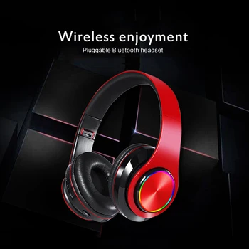 Kõrvaklapid Bluetooth Värvi LED Tuled Üle-Kõrva Gaming Headset Sport Stereo Juhtmeta Kõrvaklapid Koos Mikrofoniga, mp3-Mängija Kõrvaklapid