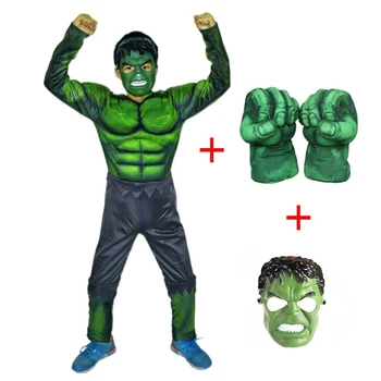 Lapsed Beebit ironman set Jõulud Poisid Sünnipäeva Kingitused Hulk Cosplay Lihaste Kostüümid Halloween Laste Kostüümid kinnastega