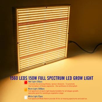 Led Grow Light 1560Leds 150W Täieliku Spektri Punane Soe Phytolamp toalillede Seemne Lilled Kasvavad Telk Kit SMD2835