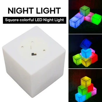LED Light Kuubikud 6cm RGB Värviline Lahe Kosmiline Kuubikud Tuled Meeleolu Lambi Kõrval Laua Öö Valguses Lapsed QJY99