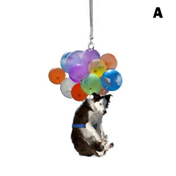 Lendav Kass/Koer, Kellel on Õhupall Vaik Kuju Rippuvad Ornament Auto Tahavaatepeegli Sünnipäeva Kingitus Koos Trossi VJ-Tilk