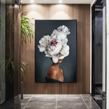Lilled Naine Abstraktne Lõuend Maali Seina Art Printimine Magamistuba Esteetiline Decor Vintage Plakat Elutuba Kodu Kaunistamiseks