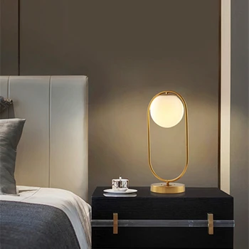 Loominguline Nordic Glass Ball Desktop LED Night Light Gold Kodu Magamistuba Öö Dekoratiivsed USB Lugemise Tabel Lamp