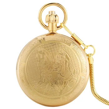 Luksuslik Automaatne Mehaaniline taskukella Kuld luuk Nikerdatud Lille Disain araabia Numbritega Watch Face Meeste -, Naiste Kell