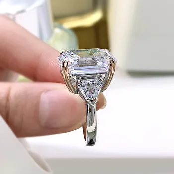 Luomansi Ristkülikukujuline 13*16 Sädelev Roosa Kollane Teemant Sõrmus Pulmad Engagement Kokteiliefekti Naine Suure Ehted