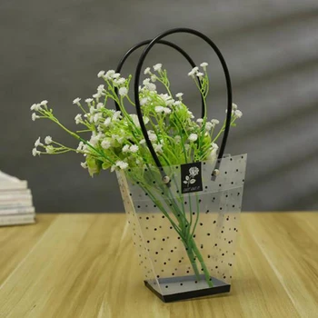 Läbipaistev Dot PVC Flower Box Veekindel Lill Pakendi Karp Lille Korv Lillede Voltimine Käekott