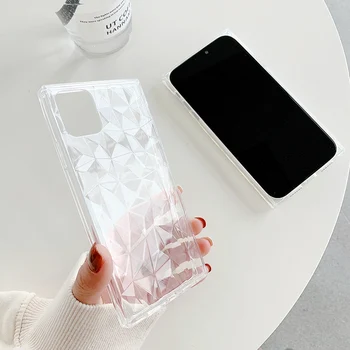 Läikiv Laser Square Telefon Case For iPhone 11 12 Pro Max 7 8 Plus XS Max X-XR 12 Mini INS Selge Luksus Teemant Muster tagakaas