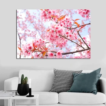 Lõuend Maali Peach Blossom Lilled Seina Art Prints Plakat Teenetemärkide Elutuba, Magamistuba Frameless