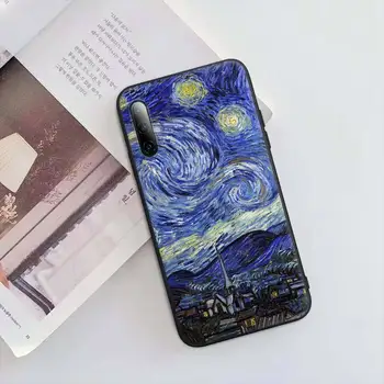 Maalid Tähine Öö (Van Gogh ' i Must Matt mobiiltelefoni Kaas Xiaomi Mi 6 A2 8 10 Lite 9 Se 9t Pro A1 Lisa 10 Lite Juhul