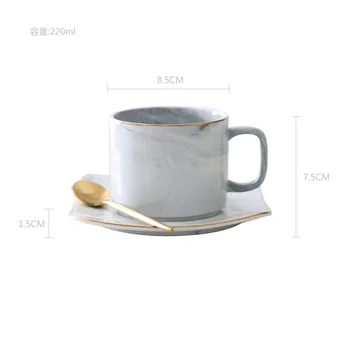 Marmor Kohvi Tass ja Alustass Määrata Keraamika Tee Vee Tassi Portselan Korduvkasutatavad Nespresso Latte Cappuccino Tassi 220ml