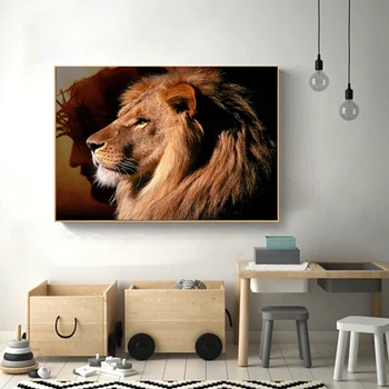 Metsloomade Tugev lõvi Cuadros Seina Art Pilt Lõuend Kunsti Maali Plakatid ja Pildid elutuba Kaasaegse Kodu Decor
