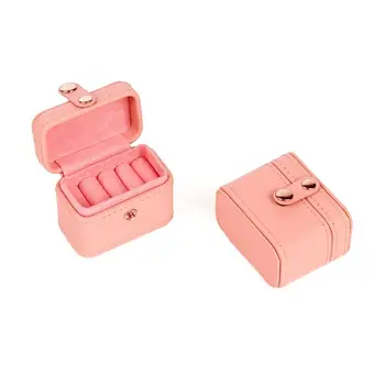Mini Snap Nahast Ringi Ladustamise Kasti Kõrvarõngas Jalavõru Display Case Naiste Ehted Korraldaja Omanik