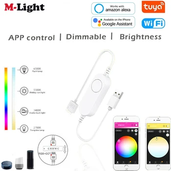 Mini USB Tuya Smart Elu LED Wireless Controller 5050 RGB RGBCCT Led Valgus Tööd Alexa Google TV Kapp Backlight