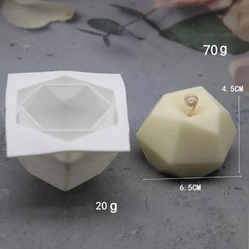Mitmepoolsete Diamond Face Cube DIY Küünal Hallituse Loova Käsitöö Aroomiteraapia Küünla Silikoon Õliga