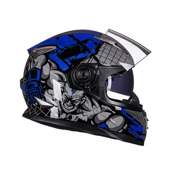 Mootorratta Kiiver Moto Suvel Hingav Krossi Crash Helmet Professional kogu Nägu Anti-fog Glare Topelt Lääts Mehed Naised