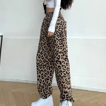 Mõõdus Püksid Naiste Leopardi Stiilne Streetwear Lahe Lahti College Disain Populaarne Ulzzang Mugavad Püksid Ins Isiksuse Uus
