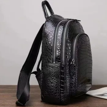 Naiste seljakott Cowhide Krokodilli Mustriga Naiste kott сумки 2021 женские бренд Nahast vabaaja Seljakott Naiste kott