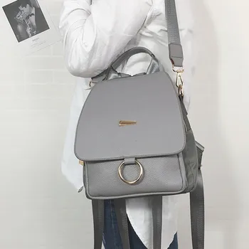 Naiste õlakott, seljakott naistele messenger PU nahk ja nailon seljakotid reisikotid mochila vintage College school bag must