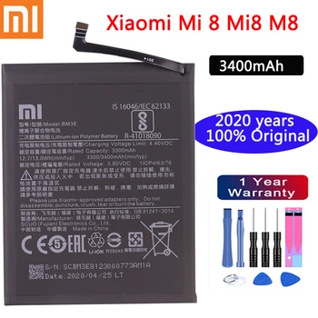 Originaal Xiao Mi Originaal Aku BM3E jaoks Xiaomi Mi 8 Mi8 M8 Reaalne 3400mAh Kvaliteetne Asendamine Aku+ Tasuta Tööriistad