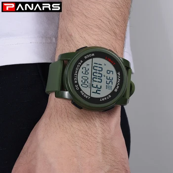 PANARS Mens Digitaalse Kellad Meeste Sport Dual Watch Ajal Pedometer Äratuskell 50M Veekindel Sõjalise Multifunktsionaalne Reloj Hombre