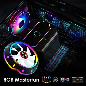 PC-Arvuti Puhul Fänn RGB LED Vaikne 100mm Õhu CPU Cooler Silent cooling Fan Heatsink Intel, AMD Radiaator