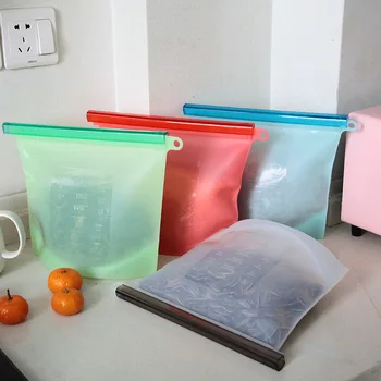 Plastikust Kott Tihendus Toidu Ladustamine Silikoon Tolmuimeja Kotid Ziplock Köök Säilitamise Organisatsiooni Zip Kotid Paketid Feezing