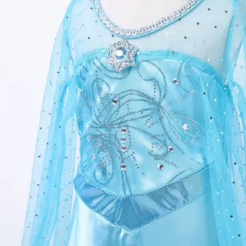 Printsess Kleidid, Lume Kuninganna Tüdrukud Väljamõeldud Anna Elsa Kostüüm Sünnipäeva Cosplay Riided Kaua Varjatud Parukas Vestido XH28