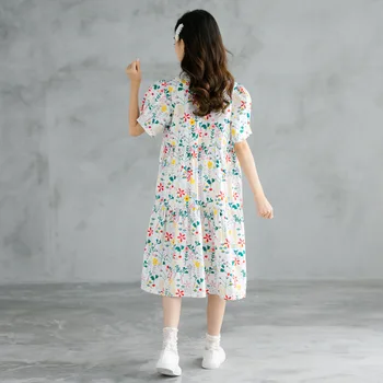 Puuvill Teen Õie Midi Kleit 2021 Uus Suvine Tüdrukute Riided Emme ja Mulle Kleit korea imikute Rõivad-Lapsed,6 Kuni 16 Aastat,#6291