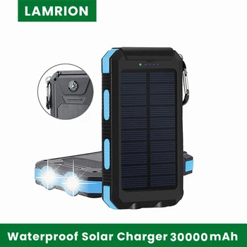 Päikese Laadija 30000mAh Solar Power Bank Veekindel Kaasaskantav Laadija, Väline Aku Pakki Dual 2 USB/LED Taskulambid Sadam