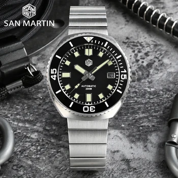 San Martin Meeste Kellad Retro Dive Watch Originaalne Disain Sapphire NH35A Automaatne Mehaaniline Randmele Käekella 20Bar C3 Helendav