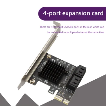 SATA PCIe Adapter 4 Porti SATA-III-PCI Express 3.0 X1 Töötleja Laiendamine Mälukaart Ühilduvad PCI-E X4/X8/X16 6Gbps