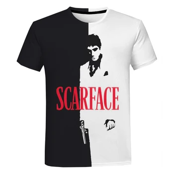 Scarface 3D Trükitud T-särk Meestele, Naistele Suvel Moe Vabaaja Lühikesed Varrukad Tony Montana Prindi Harajuku Lahe T-Särk