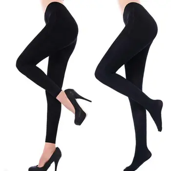 Seksikas Legging Lady Värviga Paksenema Venitada Footed Sukkpüksid Üheksanda Soojad Püksid Venivad Retuusid Üks Suurus, Must Jõulud Kingitus