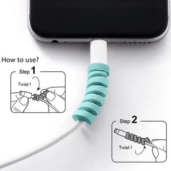Spiraal laadimiskaabel Protector Saver Kate USB-Laadija Juhe Traat Kaitsev Ümbris Kuupäev kaabelliine Vedru, iPhone ja Android