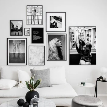 Sulg Quote Fashion Girl Lõuend Kunsti Plakatid ja Pildid Skandinaavia Maali Seina Pildid elutuba Kaasaegse Kodu Decor