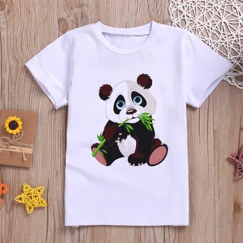 Suvel 2021 Uus Lahe Poiste T-Särk Dancing Panda Särk Lapsed, Peace Naljakas Trükkimine T-särk Tüdruk Casual Valge Riided Lühikesed Varrukad
