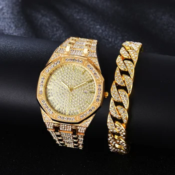 Teemant Vaadata Mens Top Brändi Meeste Luksuslik Iced Out Kulla Vaata Hip Hop Kvarts Käekell Relogio Masculino Mens Watch Reloj