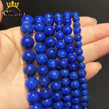 Tumesinine Jades Beads Natural Ring Lahti Kivi Helmed Ehete Tegemise DIY Kõrvarõngad Käevõrud Lisavarustus 15