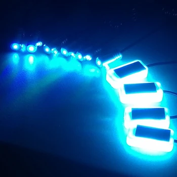Universaalne 10 1 RGB Ambient LED Auto Interjöör Decor Akrüül Fiber Optiline Valgus Avaldaja Kontrolli 12V Dekoratiivsed Atmosfääri