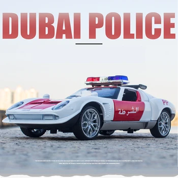 Uus 1:32 Sulamist Auto Mudel Mänguasi Kääbus Simulatsiooni DUBAI Politsei Auto Lamborghini Miuras Metallist Sõiduk Lastele Kogumise Kingitus